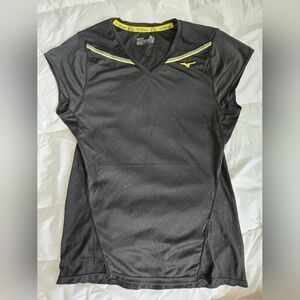 Mizuno Black Short Sleeve Tee with Yellow Accents